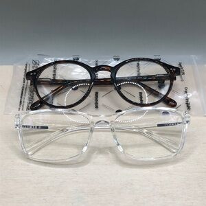 Blue light blocking non prescription glasses Benicci and TIJN bundle  2 Unisex.